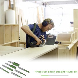SVUPUE 7 PCS Shank Straight Router Bit Set, 6mm Shank Tungsten Steel Straight Milling Cutter, Woodworking Slotting Router Bits, Straight Cut Router Bits for Wood Cutting, DIY Woodworking