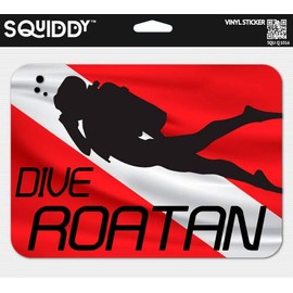 Squiddy Dive Roatan - Vinyl Sticker Decal for Phone, Laptop, Water Bottle (3" Wide)