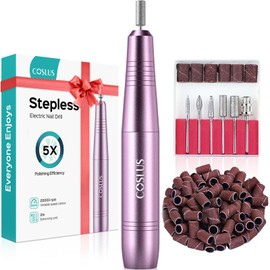 COSLUS COSLUS Electric Nail Drill File Professional: for Acrylic Gel Dip Powder Nails Portable Nail Drill Machine Kit Manicure Pedicure Tools Polishing Set with Nail Drill Bits Sanding Bands