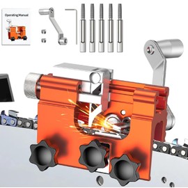 Chainsaw Sharpener, Portable Hand Cranks Chainsaw Sharpener, Chainsaws Chain Sharpener with 5 Grinding Heads, Saw Chain Sharpener Accessories for 8 - 22 Inch Chainsaw, Electric Saw