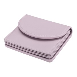uxcell PU Leather Business Card Case, Business Name Card Holder Wallet with Magnetic Shut Pocket Holder for Women Credit ID Card, Purple