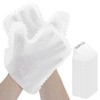 QWORK White Microfiber Dusting Gloves, 60 Pieces Dusting Mitt, Wipes