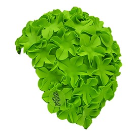 Blue Reef Isla Floral Ladies Classic Retro 3D Flower Petal Plain One Colour Stylish Vintage Swimming Hat Swim Cap One Size Adults (Emerald Green)