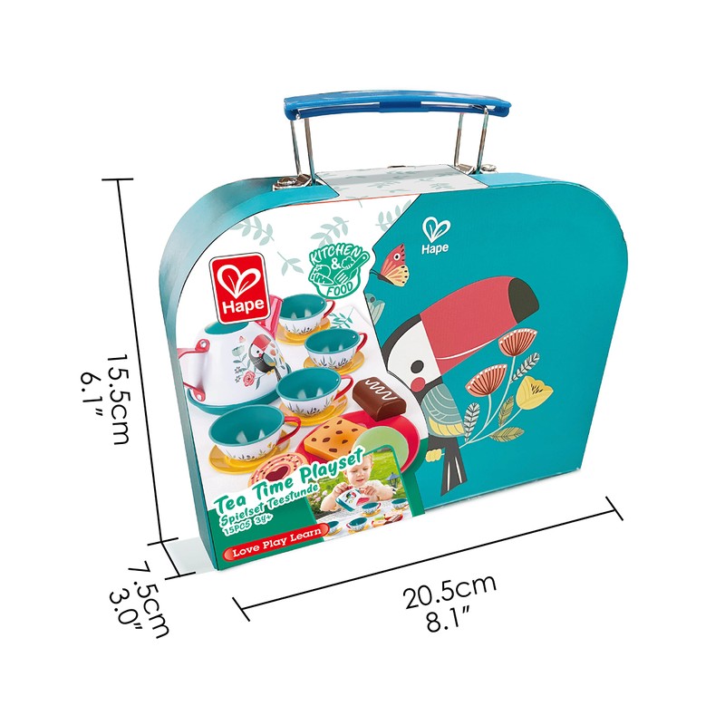 Hape Tea Time Play Set - Tea Set with Case,