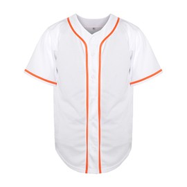TKJPYWYH Blank Baseball Jersey Button Down Shirts,Men's Hip Hop Plain Short Sleeve Sports T Shirts S-3XL (#White,Large)