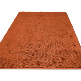 Yeaban Large Bathroom Rug 36"x60" – Thick Chenille Long Bath Mat | Absorbent and Washable Extra Large Bath Rug Non-Slip, Plush Runner Rug for Bathroom, Shower, Sink - (Burnt Orange)