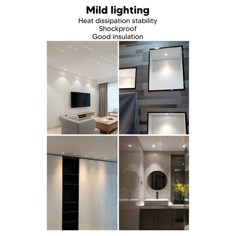 2Inch LED Recessed Ceiling Light, 5W Downlight with Hardwired Cable