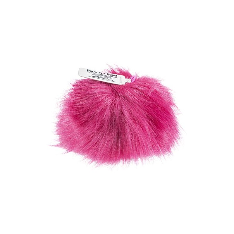 Pepperell Faux Fur Pom With Loop-Azalea