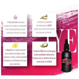 Serum Jye Argan, Coco, Vitamina E  Ácido Hialurónico  Hyaluronic Acid  Argan Oil Face Serum, 50 ml                                                    
