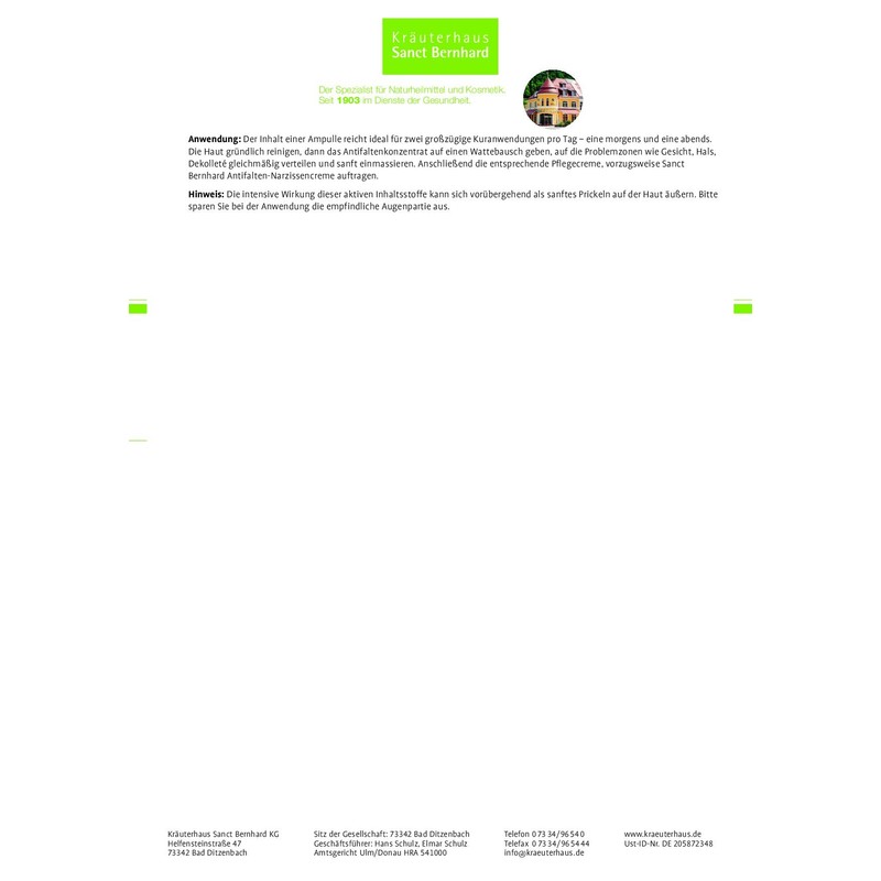 Sanct Bernhard Anti-Wrinkle Ampoules with Alpha Hydroxy Fruit Acids, Vitamin