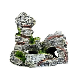 Charmoon Aquarium Aquarium Object Rock Mountain Cave Shelter Realistic Resin Ornament Figurine (Type 2)