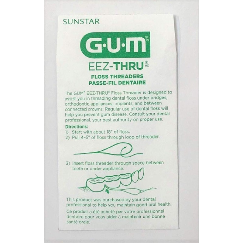 Sunstar GUM Floss Threader #840P, Pack of 5