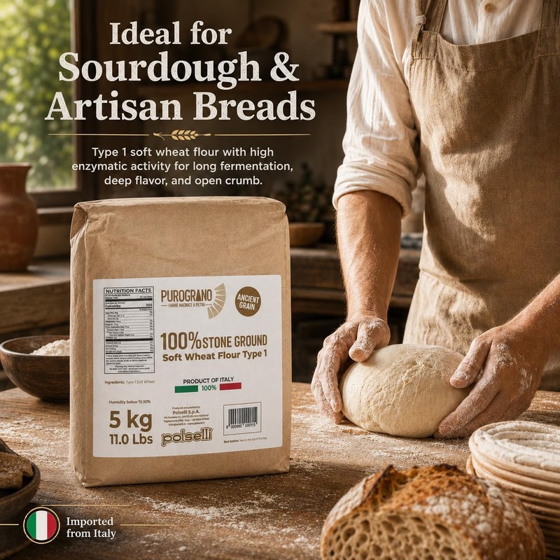 Polselli 100% Stone Ground Spelt (Farro) Flour – 5kg /