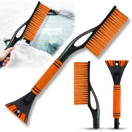 Tuofang Tuofang Ice Scraper Car with Broom, Effective Car Windscreen Scraper with Brushes, 2-in-1 Snow Brush, Car Ice Scraper for Car, Truck, SUV (Orange)