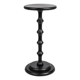 Creative Co-Op Ergo Pedestal Cocktail Side Table, Black