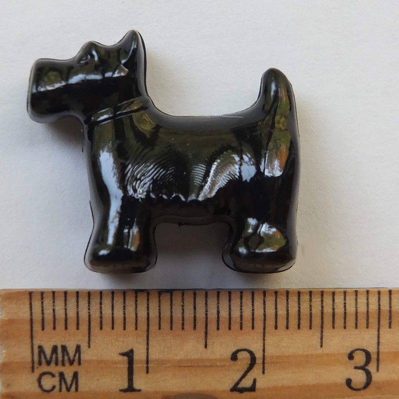 Black Dog Scotty Terrier Large Hole Made in USA 1"