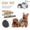 Peggy11 New Best Deep Stainless Steel AntiSlip Dog Bowls 2Pack,