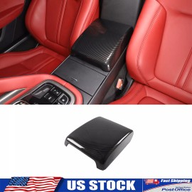 Ynei ABS Carbon Fiber Interior Center Console Cover Trim Fits Jaguar F-TYPE 2013-24