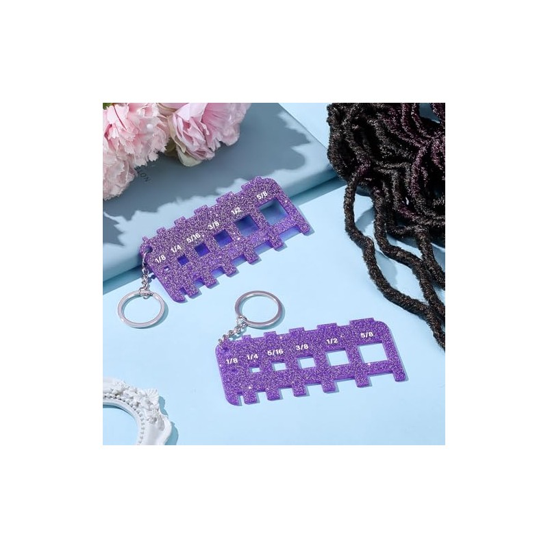 PH PandaHall 2-Pack Purple Acrylic Micro Locs Sizing Tool Knitting