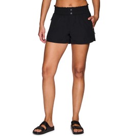 Avalanche Everyday Hiking Short for Women, Multifunctional Quick Drying Woven Fashion Walking Shorts with Zipper Pockets Bla