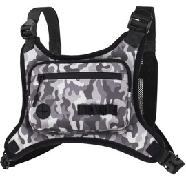 KINGSLONG Running Chest Pack, Lightweight Running Vest Water Resistant Chest Bag with Phone Holder for Workouts, Running Backpack for Men Women