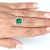 Jeweloporium Green Emerald Simulated 925 Silver Ring for Women Gemstone