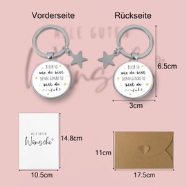 COLOFALLA Courage Gift Key Ring Stay So Like You Are Key Ring Best Friend Gifts Farewell Gift Colleague Motivational Gifts Farewell Gift, Mentallic