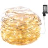 Minetom Fairy Lights Plug in, 33Ft 100 LEDs Waterproof Silver