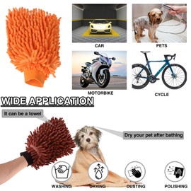 TsunNee 6PCS Chenille Car Wash Mitt, Double Sided Microfiber Car Washing Gloves, Ultra Soft Noodle Car Mittens Cleaning Mitt for Car Washing Household Cleaning