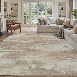 6x9 Washable Area Rugs for Living Room Rug-Carpet Modern Abstract Rugs for Bedroom Dining Room Office Contemporary Beige Cream Rug