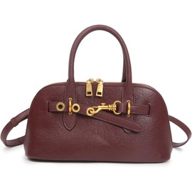 Genuine Leather Crossbody Bag for Women with Top Handle, Small Shoulder Tote Handbag, Designer Satchel Purse for Everyday Use(Coffee)