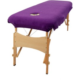 aztex Classic Massage Bed Cover Range, Massage Couch Protective Cover, Suitable for Salons, Spa's and Therapists, with or Without a Face Hole, Purple - with Facehole