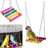 CINY Bird Toy, Natural Swings Made of Solid Wood, Stand