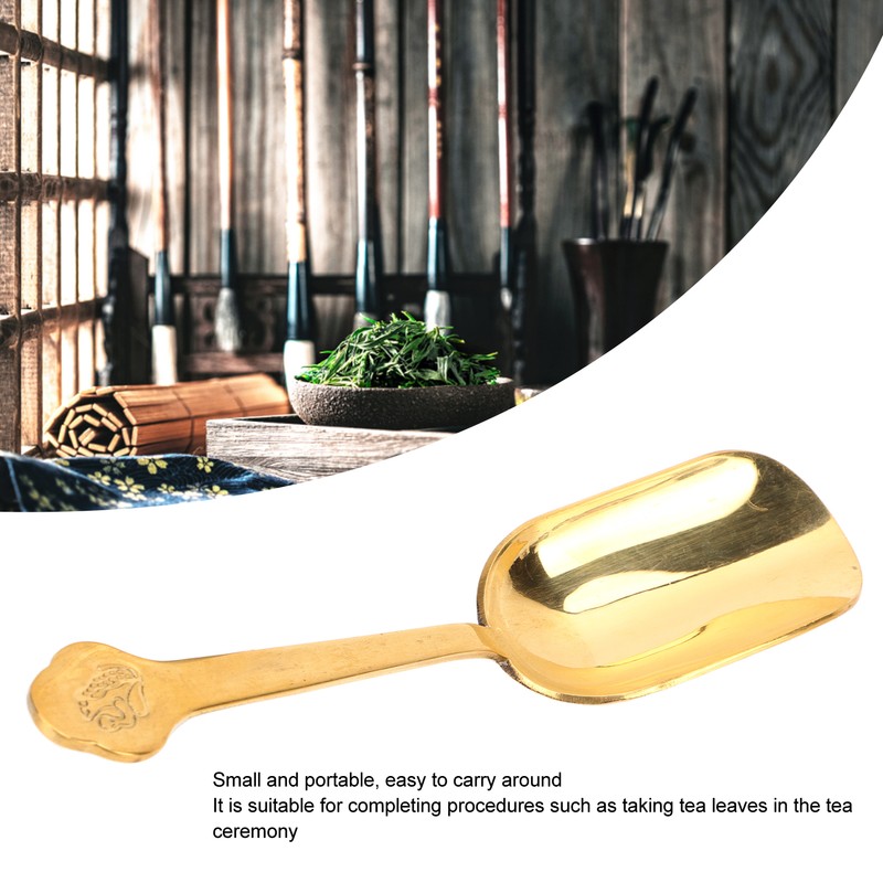 Brass Tea Spoons Long Handle Thicken Toads Pattern Rust Resistant