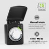 BN-LINK 24 Hour Heavy Duty Mechanical Timer, Outdoor Timer Outlet