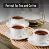 BTaT- Tea Cups and Saucers with Gold Trim, Set of