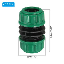 PATIKIL 1/2" Schlauchreparaturverbinder-Verlängerung, 12 Stück Kunststoff-Gartenschlauch-Reparatur-Wasserschlauch-Verbinder Leckagefestes Design, Grün