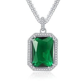 Gift for Wife & Mum – Elegant Thoughtful Skin-Friendly Necklace – Sparkling Cubic Zirconia Pendant – Ideal for Birthday, Anniversary & Special Occasion – Gift Box Included (Green)