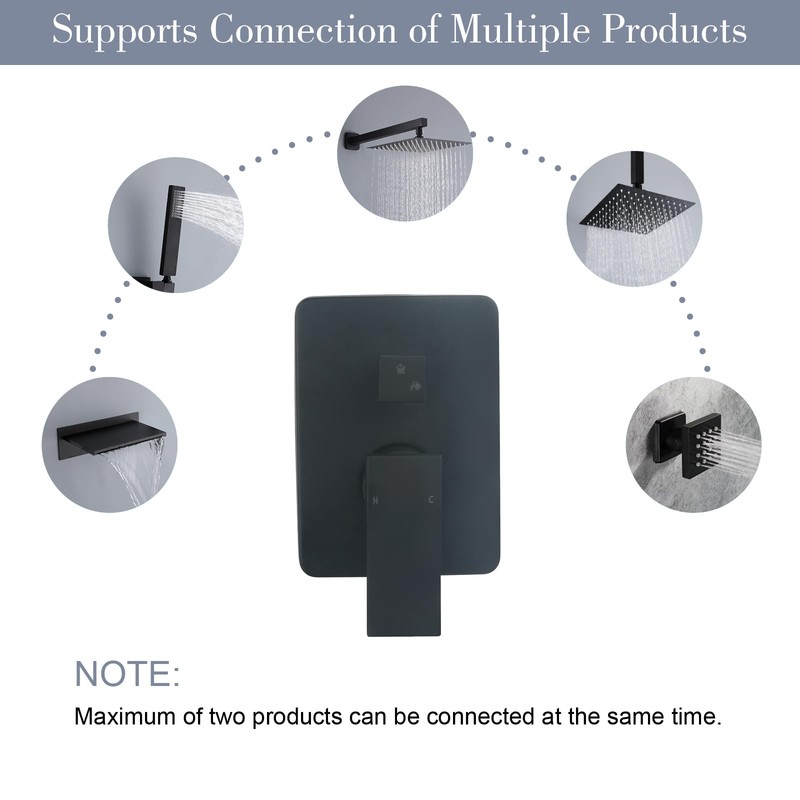 COXOVAY Wall Mount Shower Mixer Valve 2 Function Shower Valves