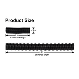 Prestantious Extra Extension Flexible Pipe for Prestantious 12"×12" Catch Basin, 2 inches ID, Pipe Stretched Length 8.2ft