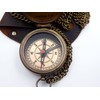 KHUMYAYAD Brass Compass Bible Quote Be Strong and Brave and