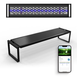 FZONE LED Aquarium Light with APP Control, Full Spectrum for 24-31‘’ Planted Aquariums, Timer Sunrise/Sunset, 36W (Light 60)