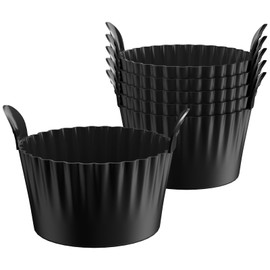 Bakecat Ramekins for Air Fryer, Large Muffin Cases for Air Fryer, Air Fryer Egg Mould (Pack of 6), Black
