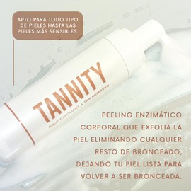 Tannity Schaum Körperpeeling | Enzymatisch | Sanft, nicht aggressiv | Spezifisch für Selbstbräunung | Für alle Hauttypen | Cruelty Free | Parabenfrei | Vegan | 200ml