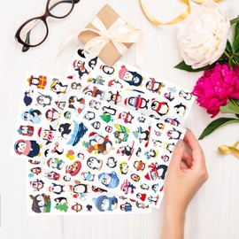 Cute Penguin Stickers 720 Counts Waterproof Cartoon Penguin Animal Decal Sticker Party Gifts Goodie Bags Decor School Reward Birthday Party Favors Water Bottle Laptop Adhesive Sticker Invitation Decor