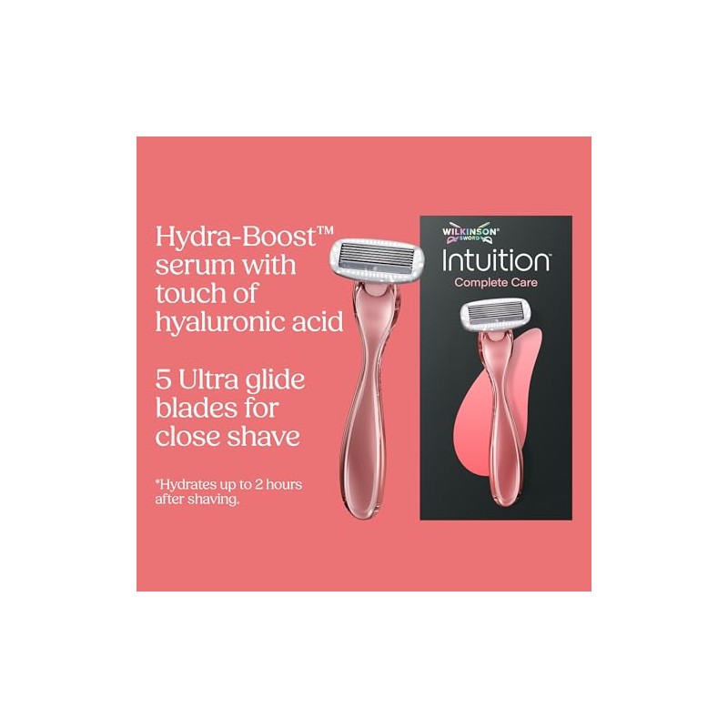 Wilkinson Sword Intuition Complete Care Razors for Women, Hydra-Boost Serum,