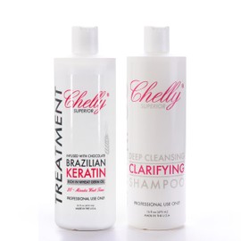 SUPERIOR BRAZILIAN KERATIN TREATMENT CHOCOLATE & CLARIFIYNG SHAMPOO COMBO (16 oz Chocolate Treatment + 16 oz Clarifying Shampoo)