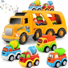 Nicmore Gifts Toy for Kids Nicmore 5-1 Construction Truck Kid Toys Car: Cartoon Toy Cars for Kid 5 in 1 Carrier | Boys Girls Christmas Birthday Party Gifts Springtok
