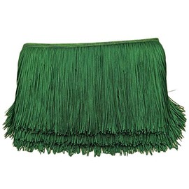 Yalulu 10 Metres Length 20 cm Width Tassel Cut Fringe Fringe Trimming Costume Latin Dress Garment Apparel Lace Trim Sewing Accessories (Green)