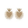 Chunky Geometric Heart Statement Drop Earrings for Women Teen Girls,14K